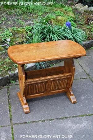 Image 76 of AN OLD CHARM VINTAGE OAK MAGAZINE RACK COFFEE LAMP TABLE