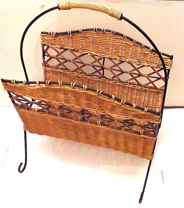 Preview of the first image of WICKER and METAL NEWSPAPER HOLDER.