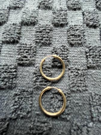 Image 3 of 9CT Gold…Sleeper Hoop Earrings……………………