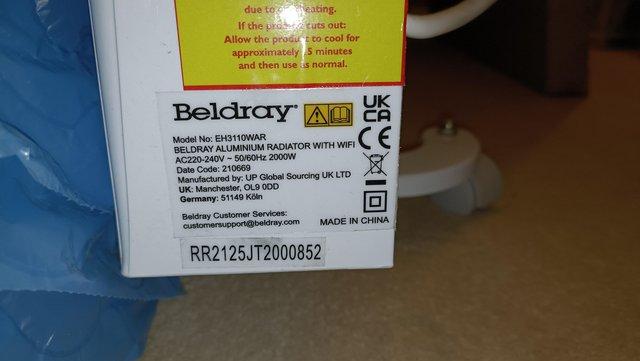Image 1 of Beldray EH3110W Ceramic Core 2000W Electric Heater