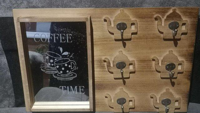 Image 2 of A wooden coffee board kitchen decoration with battery _ powe