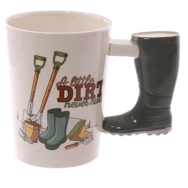 Preview of the first image of Fun Garden Wellington Shaped Handle Ceramic Mug.Free uk Post.
