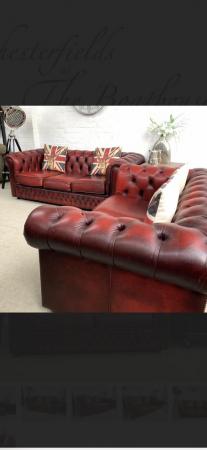 Image 6 of 2 seater SAXON Chesterfield sofa. 3 seater available.