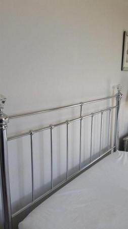 Image 3 of Kingsize headboard, chrome with crystal effect finial