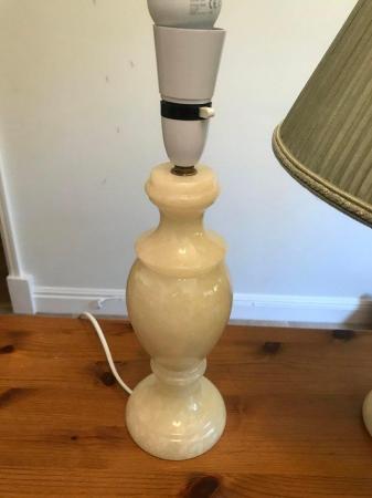 Image 3 of Table lamps cream coloured marble