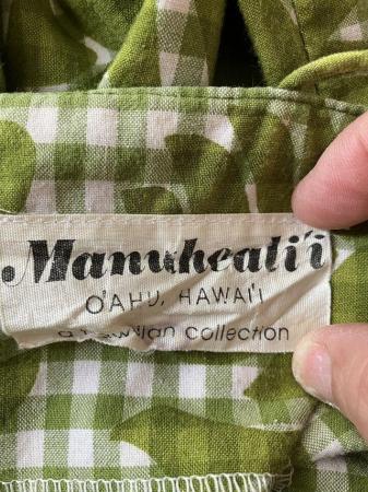 Image 1 of Vintage Manuheali'i Gingham Heliconia Quilt Print Dress Size
