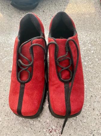 Image 2 of Clarks Red Suede comfy boots size 4