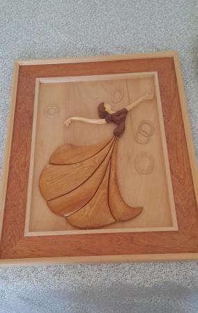 Image 1 of Picture of a Dancing Lady, all in wood.