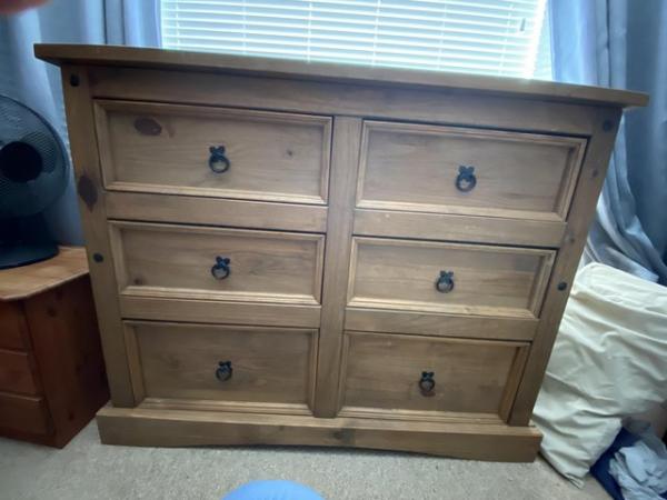 Image 1 of Large solid wood 6 drawer chest
