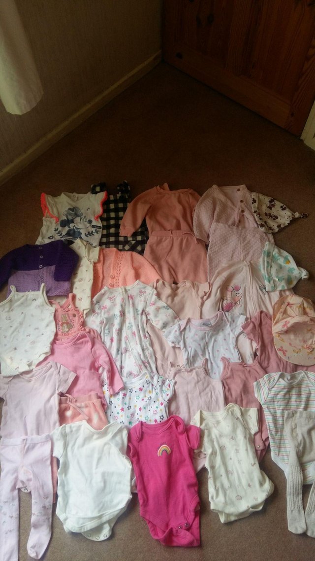 Preview of the first image of Baby girl clothes bundle, 3-6m, 31 items, £10.