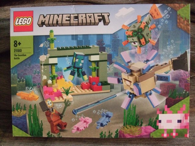 Preview of the first image of Bargain New Lego Minecraft The Guardian Battle Retired Set.