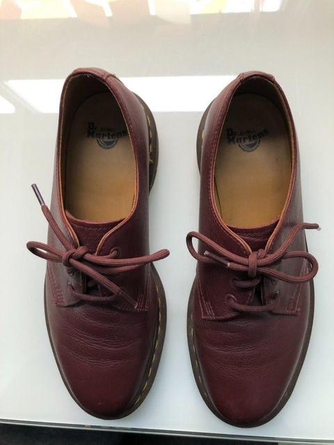 Preview of the first image of Doc Martens cherry red Oxfords excellent used condition.