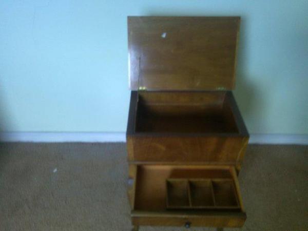 Image 3 of Antique Wooden table/sewing box