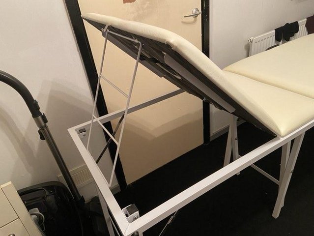 Preview of the first image of Massage table barely used comes with leaflets.