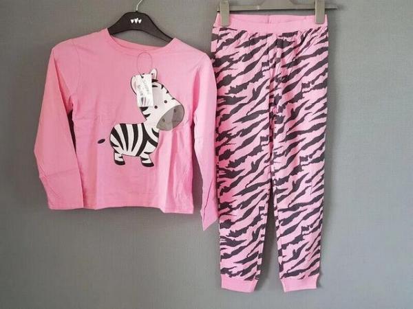 Image 2 of Shoppe 'N' Smile Girls Long Sleeve Zebra Print Cotton Pajama
