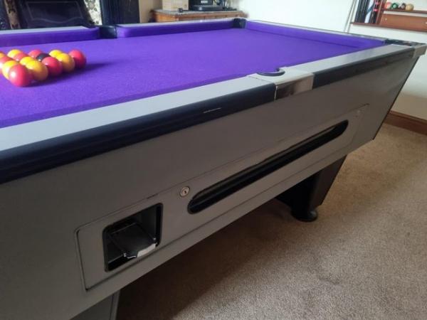 Image 2 of Pool Table With Cover, Cues and Rack, Chalks and Tips