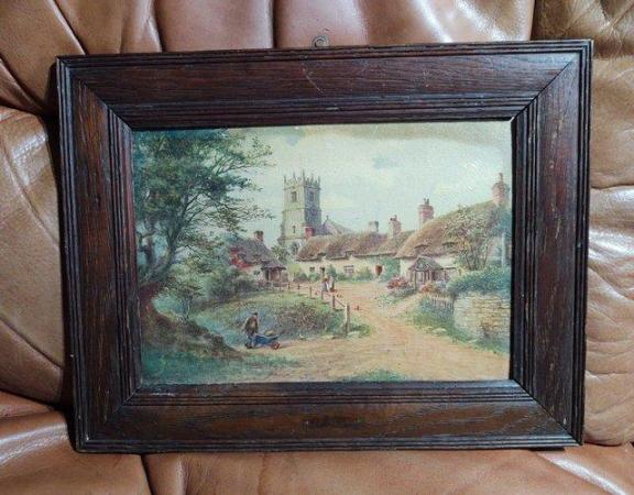 Image 3 of Antique/Vintage Oil Painting Of Godshill On The IOW