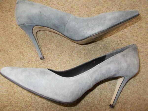 Image 2 of Grey suede,  stiletto heels made in Italy
