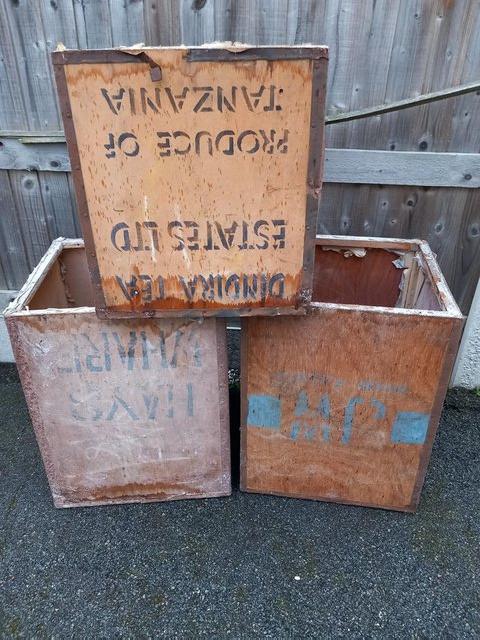 Preview of the first image of Three vintage tea chests.