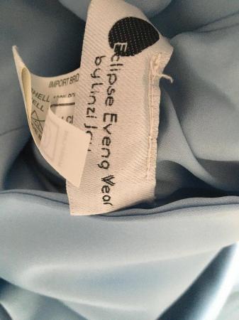 Image 1 of Beautiful gown size 14 pale blue with white inset
