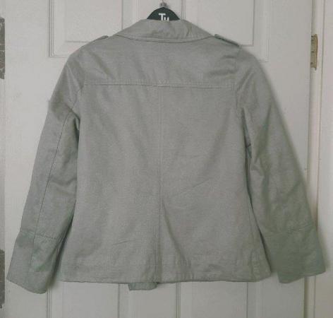 Image 2 of Lovely Ladies Light Grey Suede Look Jacket - Size 14   B8