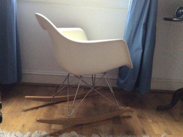 Image 2 of White Eames Rocking Chair Excellent Condition