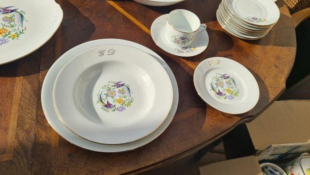 Image 17 of Limoges Fine Porcelain Birds of Paradise Dinner Service