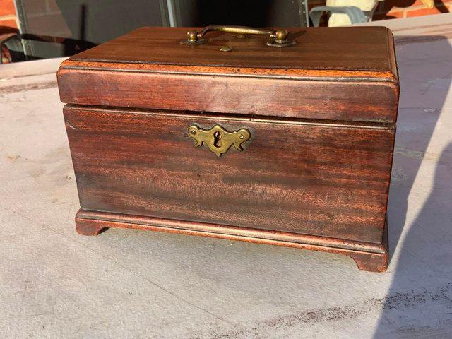 Preview of the first image of George 1 Tea Caddy 1716 mahogany.