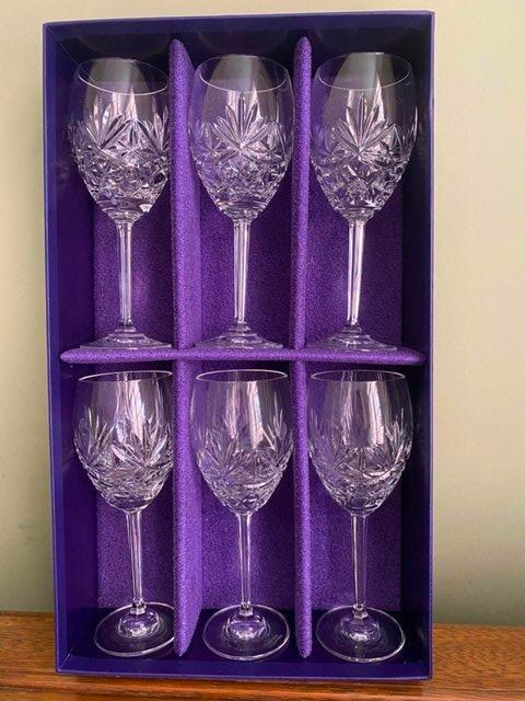 Preview of the first image of 6 Edinburgh Crystal Wine Glasses (new).