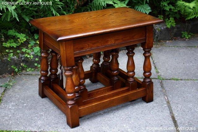 Image 71 of AN OLD CHARM LIGHT OAK NEST OF TABLES COFFEE TEA TABLE SET