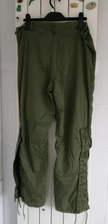 Image 6 of Ex-Forces Green Cargo Trousers.  Waist 30" to 36".