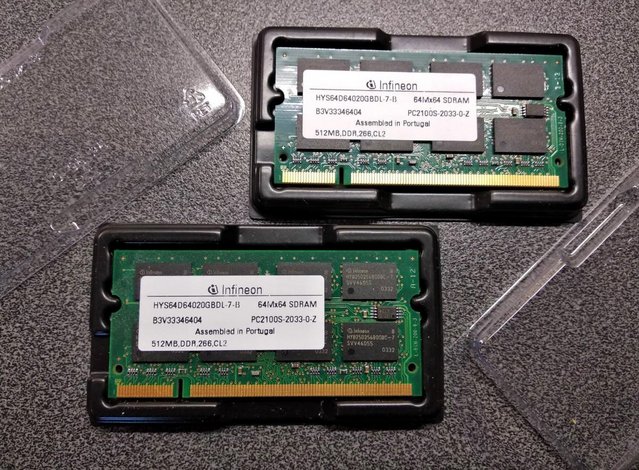 Preview of the first image of 512mb DDR1 Infineon brand SODIMM New.