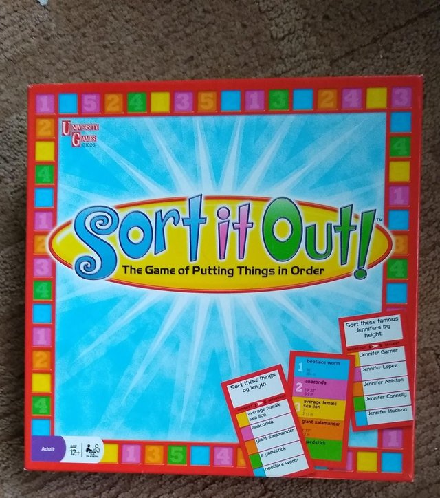 Preview of the first image of Sort it Out boardgame 12+ new.