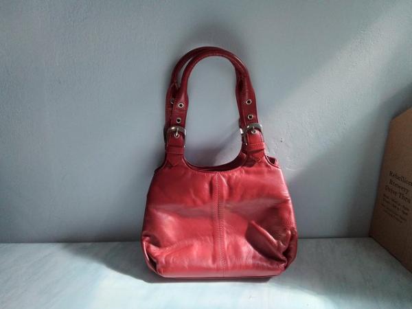 Image 2 of Ladies SmallLeather Red Hand Bag