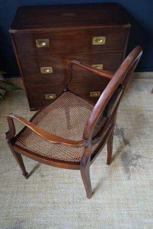 Image 10 of Victorian Edwardian Walnut Rattan Occasional Chair