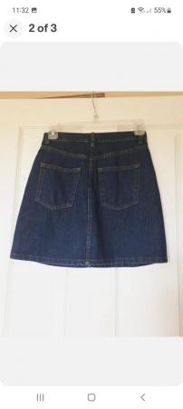 Image 2 of H&M Ladies Blue Denim Mini Skirt, Size 4