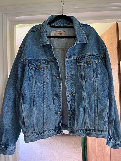 Preview of the first image of Heavy Denim Jacket Blue Unisex.
