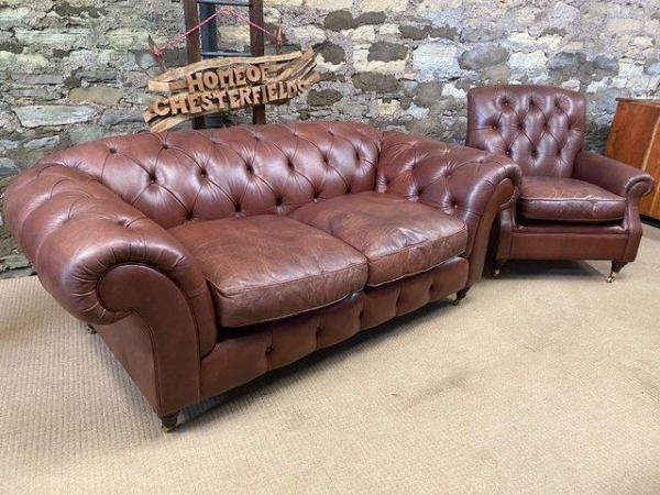 Image 1 of Tan Marks & Spencer Chesterfield Two seater Sofa & Armchair