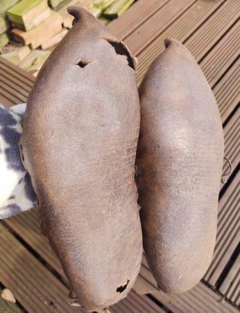 Image 2 of A Primitive & Unusual pair of old Leather Shoes