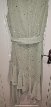 Image 5 of BNWT Women's Wallis Green Sparkle Lined Sleeveless Dress UK