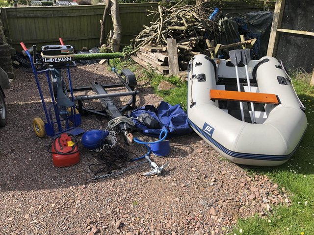 Preview of the first image of Dinghy & trailer- complete setup with outboard.