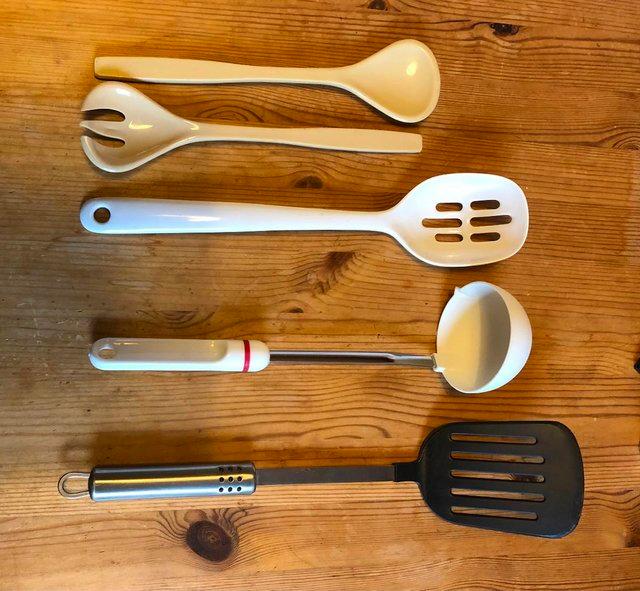 Preview of the first image of 5 UTENSILS SUITABLE FOR NON-STICK COOKWARE.