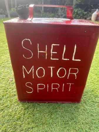 Image 3 of 1920s Vintage Shell Motor Spirit  Petrol Can.
