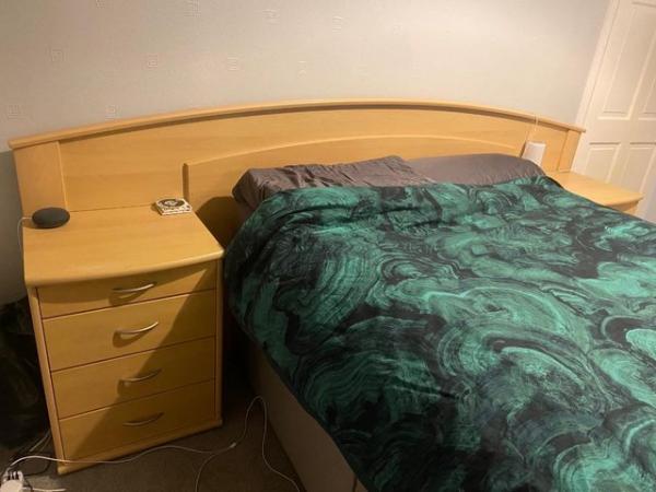 Image 1 of Headboard and bedside table set