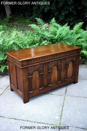 Image 10 of A TITCHMARSH & GOODWIN CARVED OAK BLANKET CHEST BOX TRUNK