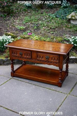 Image 24 of OLD CHARM LIGHT OAK TWO DRAWER COFFEE TABLE TV UNIT STAND