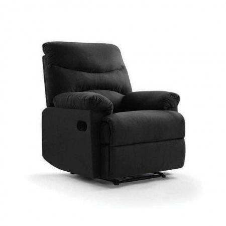 Image 1 of Regency recliner armchair in faux black suede