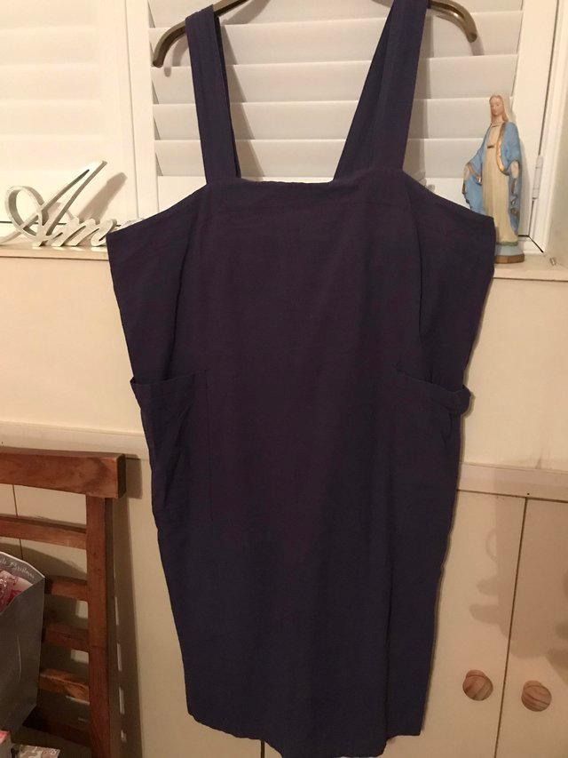 Preview of the first image of Apron style dress size 16 navy.