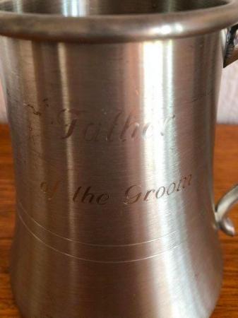 Image 2 of FATHER OF THE GROOM HAND CRAFTED PEWTER TANKARD-NEW