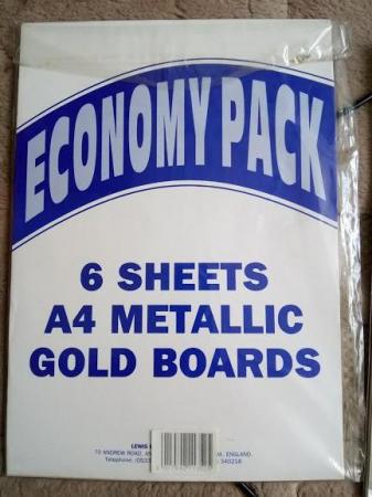 Image 1 of New A4 Metallic Gold and SIlver boards packs of 6
